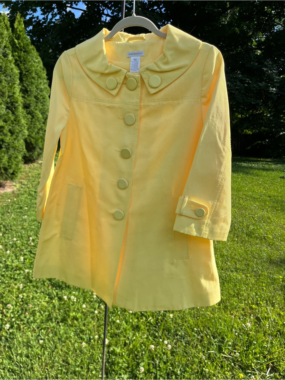 Adorable Yellow Peter Pan Collar Coat